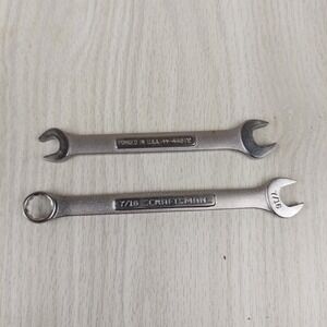 Craftsman Open End Wrench SAE 3/8 7/16 Forged USA VV 44572 Silver Tool